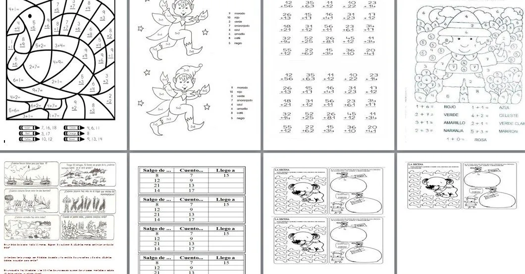 Sumas y actividades matemáticas para primer y segundo grado ...