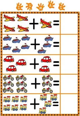 FICHAS DE MATEMÁTICAS PARA NIÑOS : FICHAS PARA NIÑOS