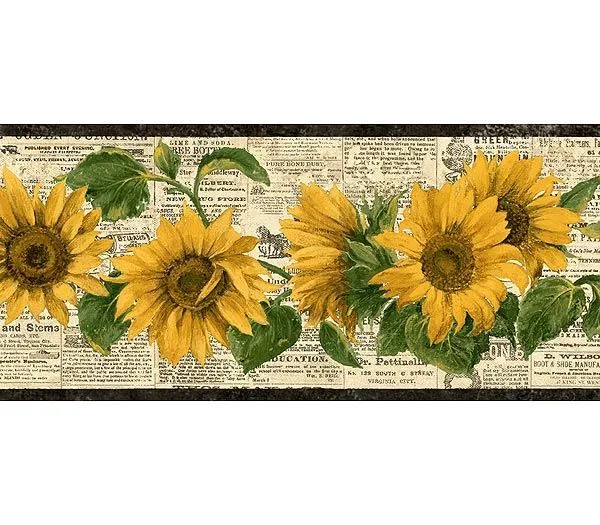 sunflower wallpaper border | The Ink May Stain My Skin... | Pinterest