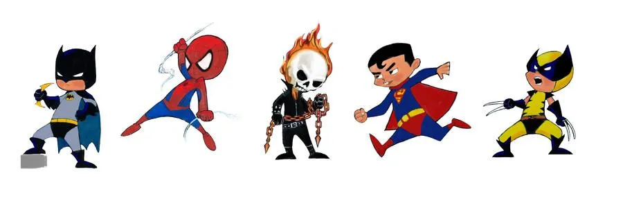 Super Heroes Mini - color by Squidex on deviantART Super Heroes Mini - color by Squidex on deviantART