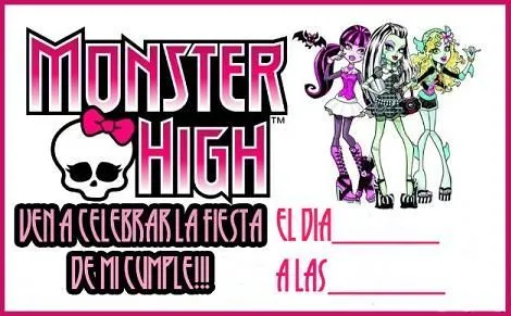 La Super Mamy: Invitaciones Monster High para cumples