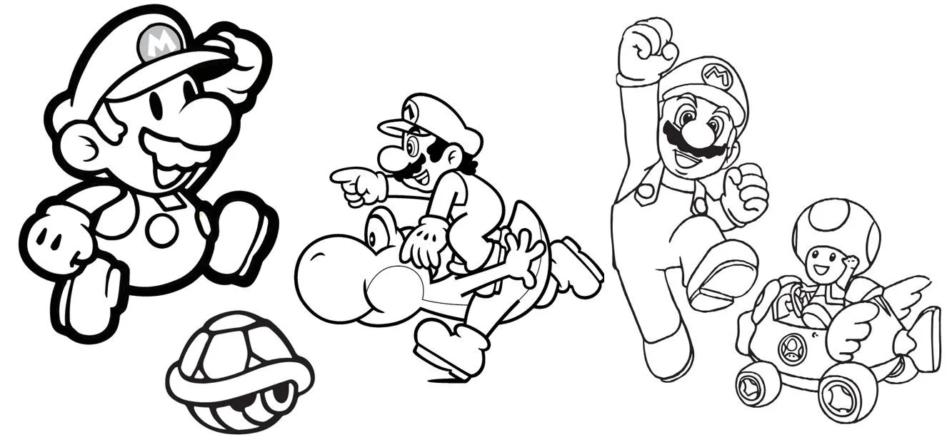 Super Mario y sus amigos 40 páginas listas para colorear – Imagenes  Educativas