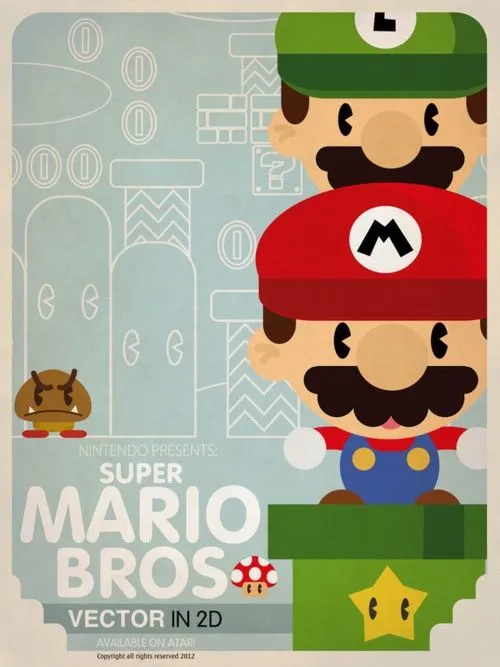 Super Mario Bros Vector in 2D | Mario's | Pinterest