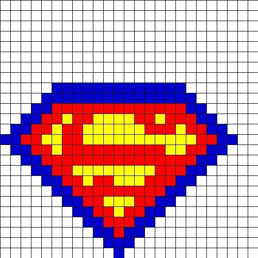 Superman Perler Bead Pattern | Crafts to do with the kids | Pinterest