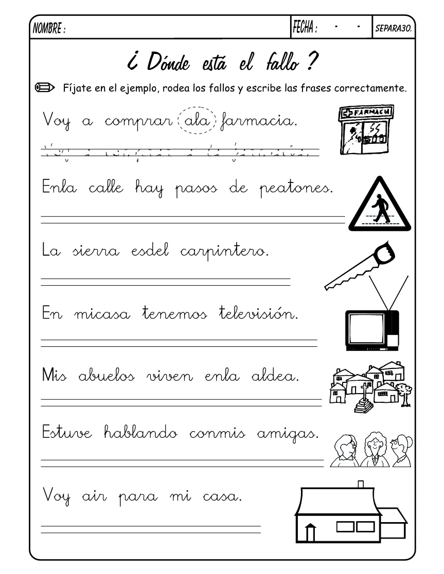 Fichas de lectoescritura para imprimir - Imagui