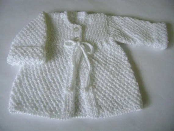 Sweater Bebé Tejido a Mano Recien Nacido a 3 Meses por Pitusa