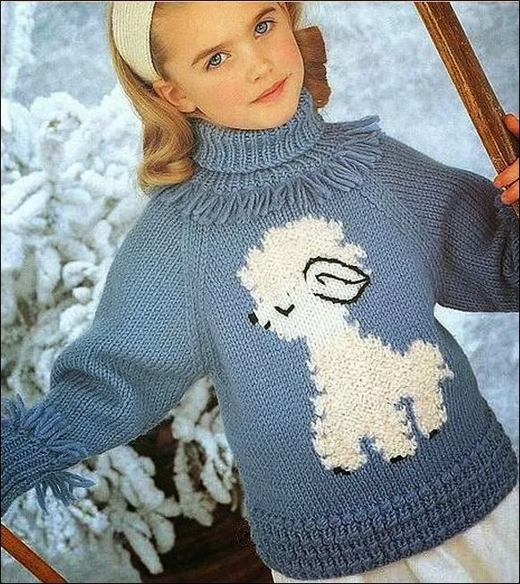 Sweater para niña | Crochet y Dos agujas