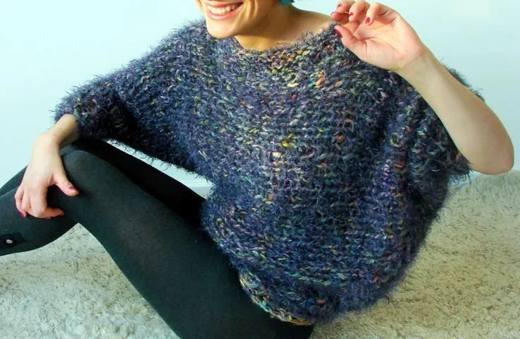 Sweater / tejido a palillo, terminaciones en crochet, algodón ...