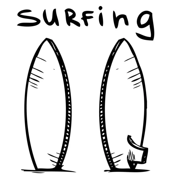 Tabla de surf. dibujo dibujo vector ilustración a mano — Vector ...