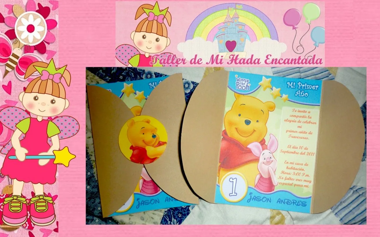 Tarjeta de invitación bebé pooh - Imagui