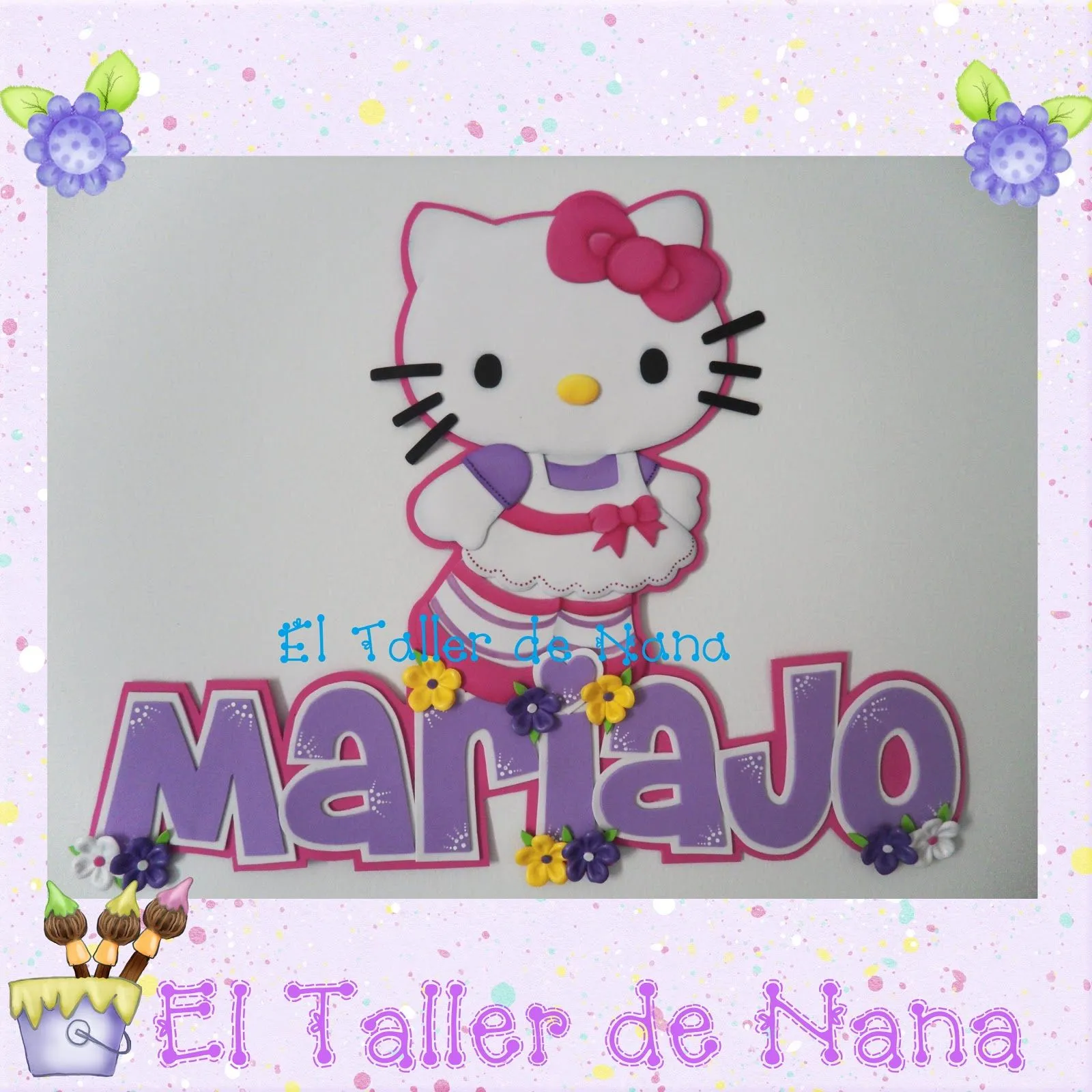 El Taller de Nana: Nombre - Aplique de Hello Kitty en foami