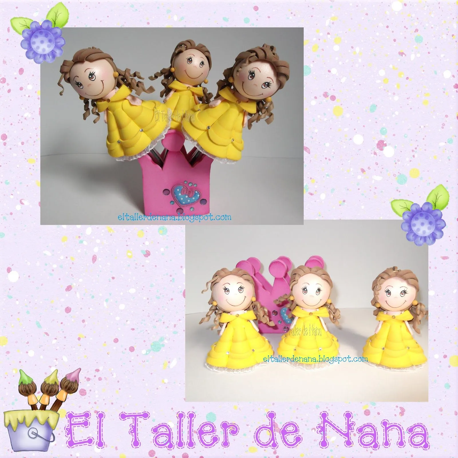 El Taller de Nana: Punteras de Lápiz Princesa Bella en foami
