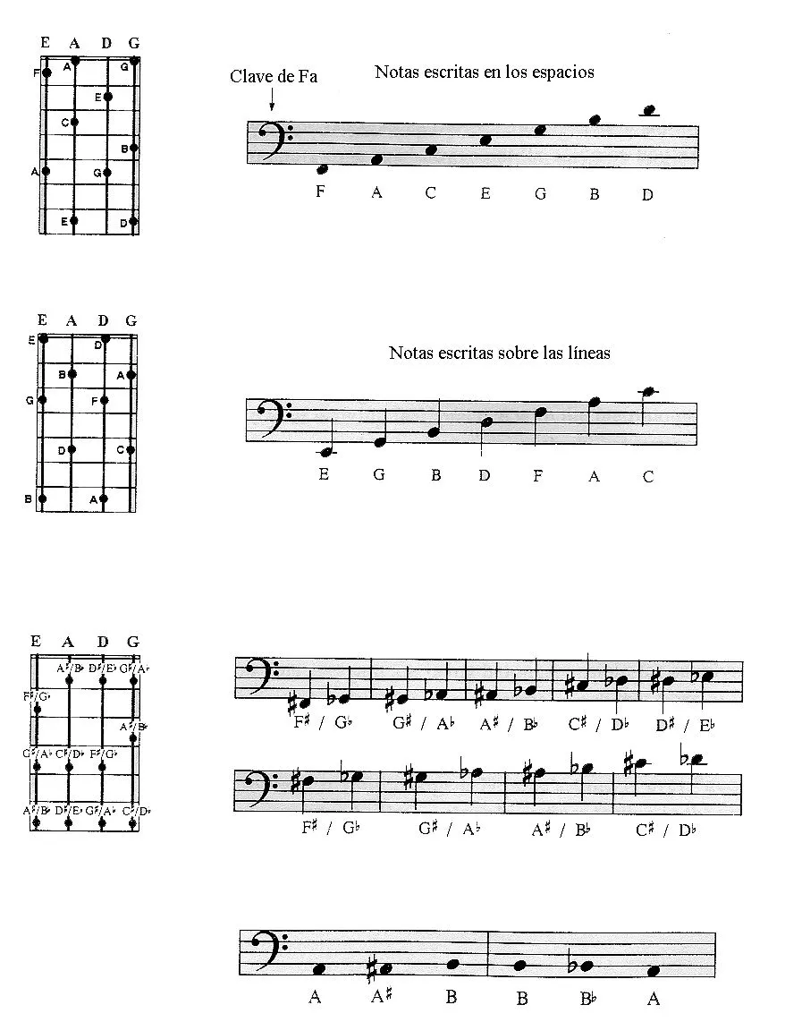 Taller de Rock de Hurlingham: Notas del bajo en el diapasón y ... Taller de Rock de Hurlingham: Notas del bajo en el diapasón y ...