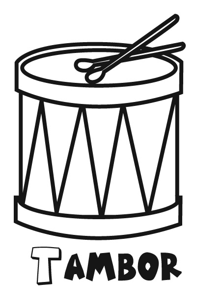 El tambor para colorear - Imagui