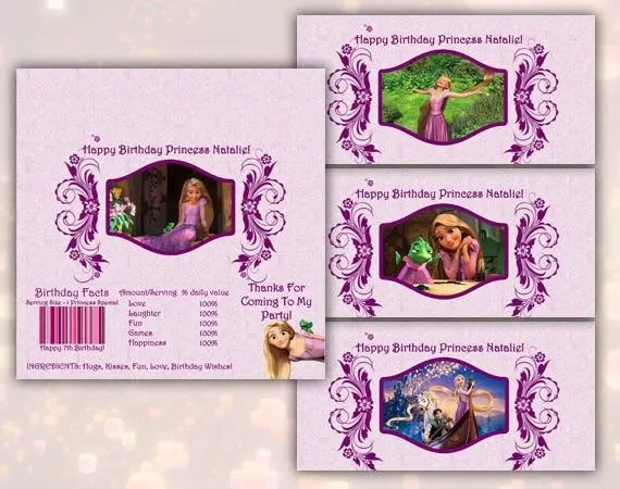 Tangled Rapunzel Big Candy Bar Wrappers Printable by EDParty