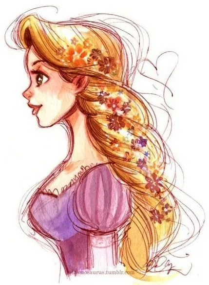 Tangled's Rapunzel cartoon illustration via www.Facebook.com ...