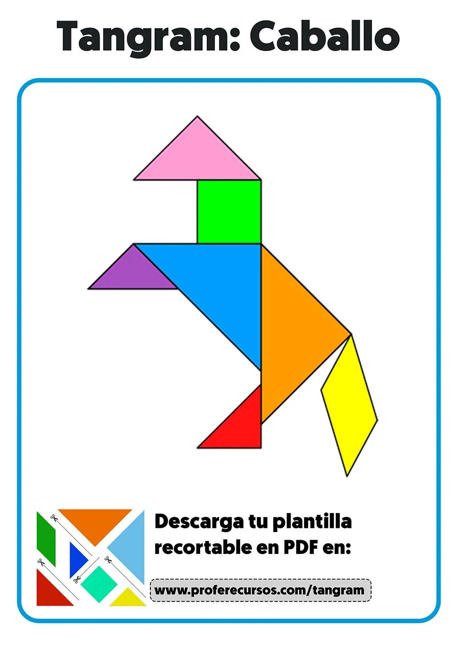 Tangram de Animales | Figuras de Animales en Tangram para Imprimir