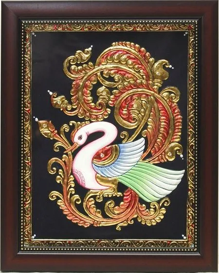 Tanjore Paintings - Peacock | Paintings | Pinterest