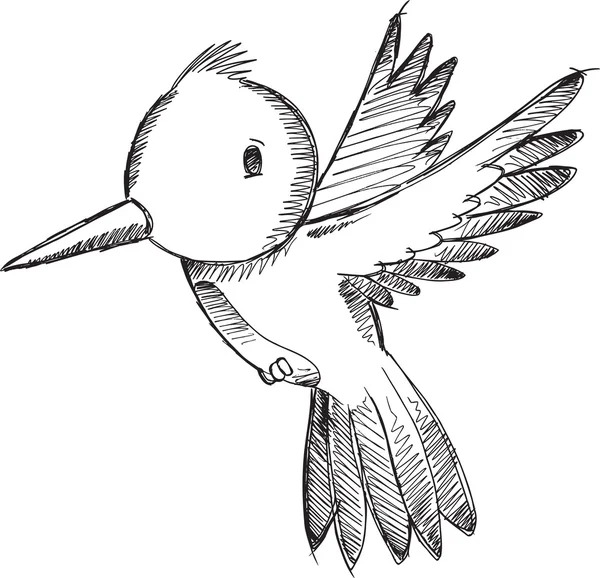 Tarareo pájaro dibujo doodle vector ilustración arte — Vector ...
