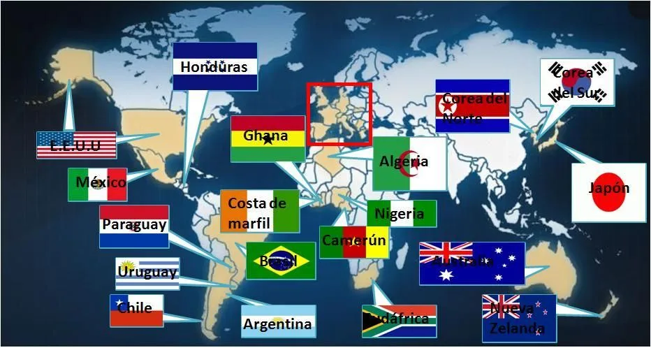 tarea de pipe: planisferio de países que participaron en el ...