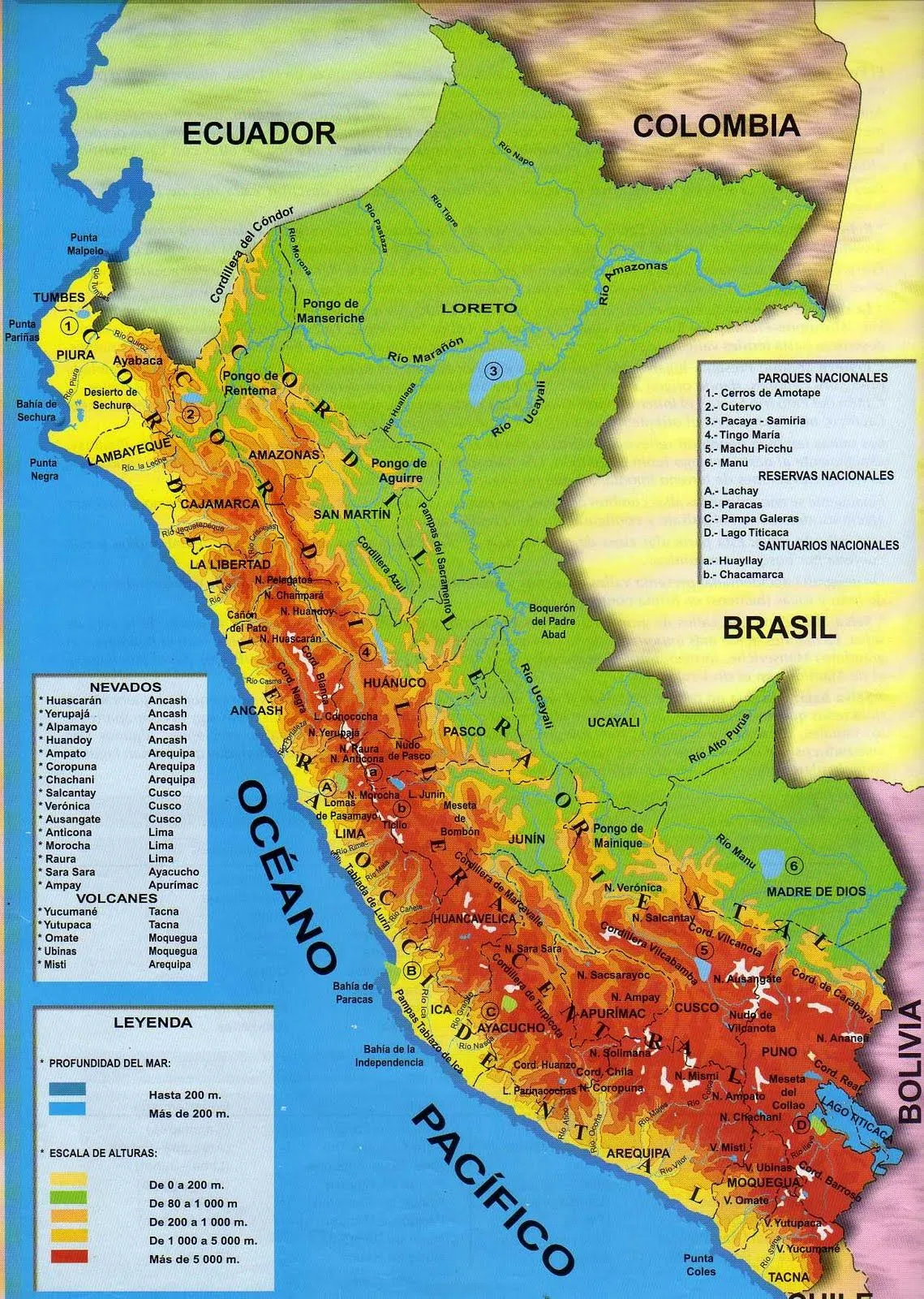 PARA MIS TAREAS: MAPA FÍSICO DEL PERÚ PARA MIS TAREAS: MAPA FÍSICO DEL PERÚ