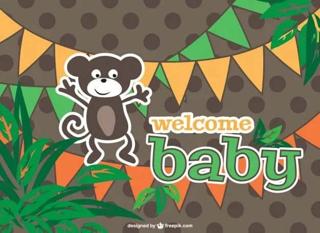 Tarjeta de bienvenida para bebés con dibujos | Descargar Vectores ...
