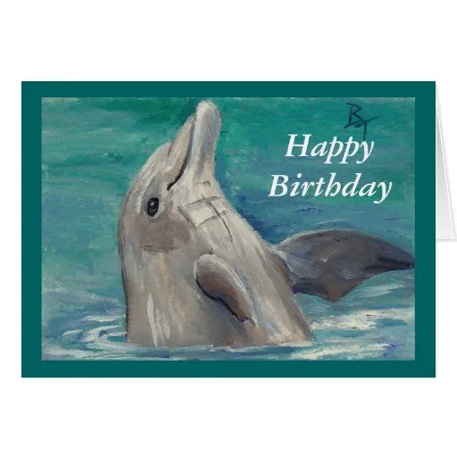Tarjeta de cumpleaños del aceo del delfín | Zazzle