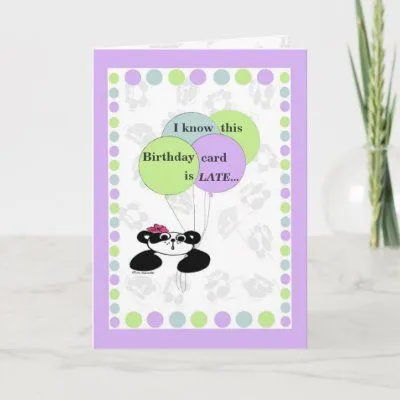 Sé que esta tarjeta de cumpleaños es atrasada de Zazzle. Sé que esta tarjeta de cumpleaños es atrasada de Zazzle.