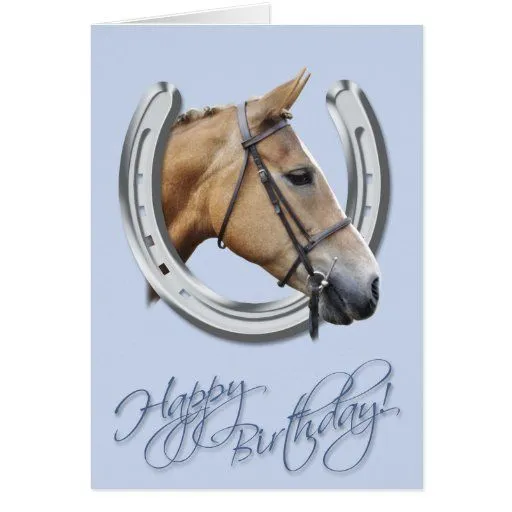 Tarjeta de cumpleaños del caballo y de la herradur | Zazzle