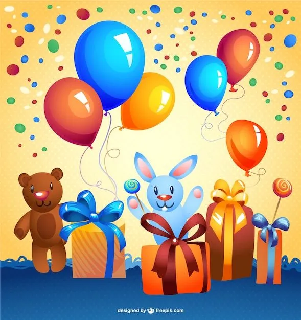 Tarjeta de cumpleaños con dibujos animados | Descargar Vectores gratis