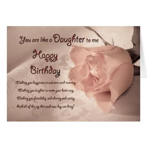 La tarjeta de cumpleaños para como una hija a mí | Zazzle