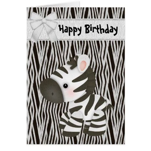 Tarjeta de cumpleaños linda de la cebra y de la | Zazzle