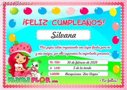 Tarjeta de Cumpleaños de Rosita FRESITA para Imprimir ...