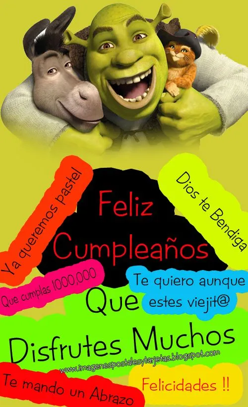 Tarjeta de Cumpleaños de Shrek ~ Imagenes Postales y Tarjetas