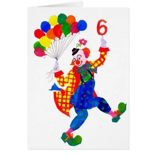 Tarjeta de cumpleaños vieja de seis años del payas de Zazzle. Tarjeta de cumpleaños vieja de seis años del payas de Zazzle.