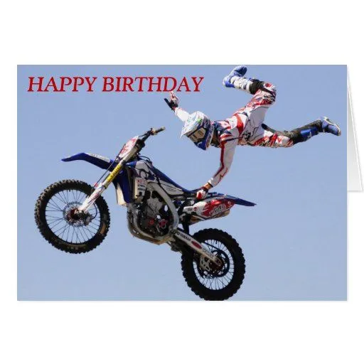 Tarjeta de cumpleaños del motocrós | Zazzle