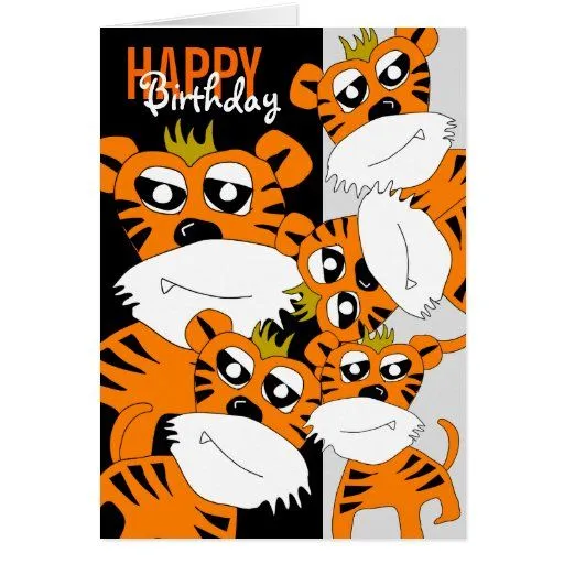 Tarjeta del feliz cumpleaños del tigre | Zazzle