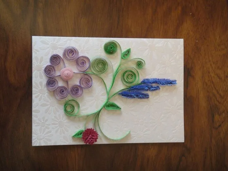 Tarjeta con flores de filigrana | album boda | Pinterest