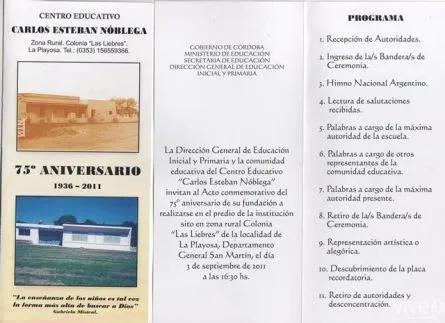 TARJETA DE INVITACIÓN 75 ANIVERSARIO DE LA ESCUELA CARLOS ESTEBAN ...