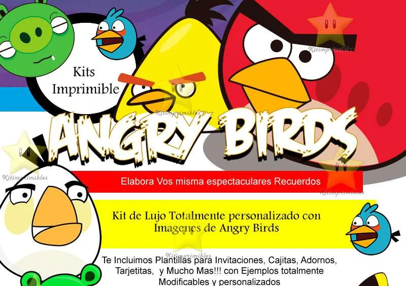Invitaciónes Angry Birds para editar gratis - Imagui