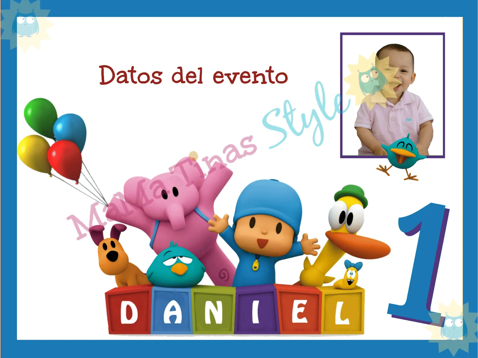 Tarjeta Invitacion fiesta Pocoyo!! Personalizada.. en digital o ...