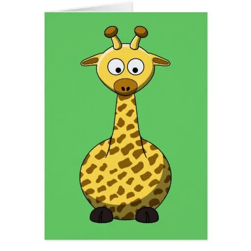 Tarjeta de la jirafa del dibujo animado | Zazzle