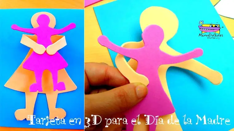Tarjeta del Día de la Madre en 3d - Manualidades Infantiles