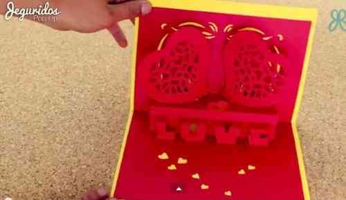 Tarjeta para San Valentín en 3D hecha por ti paso a paso