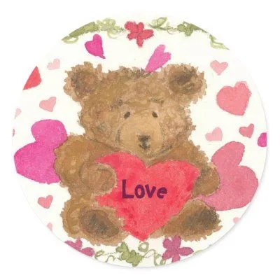Tarjeta del día de San Valentín del oso de peluche Etiquetas ...