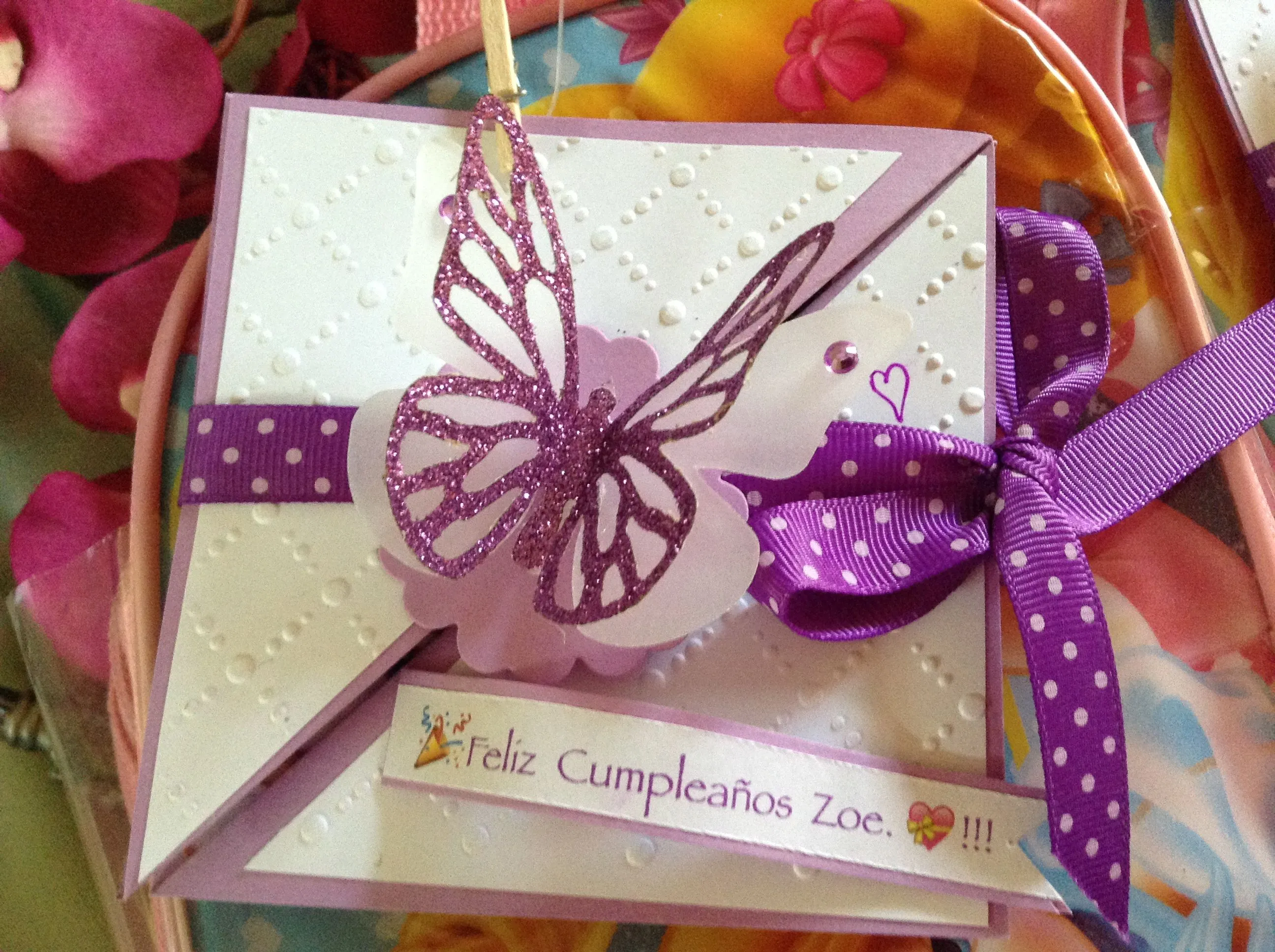 Tarjeta Scrapbook cumpleaños mariposa | espiritu creador