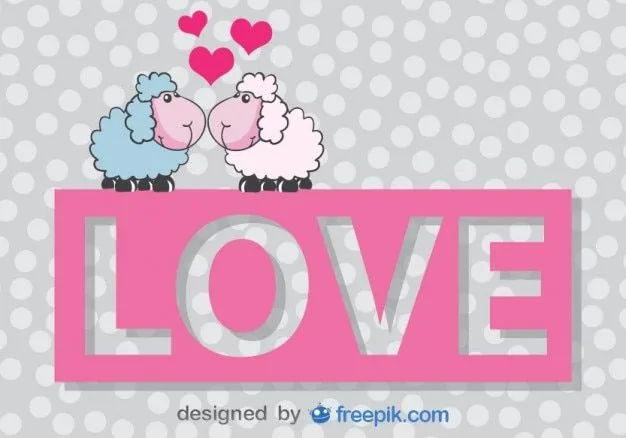 Tarjeta vector de San Valentín de ovejas de dibujos animados ...