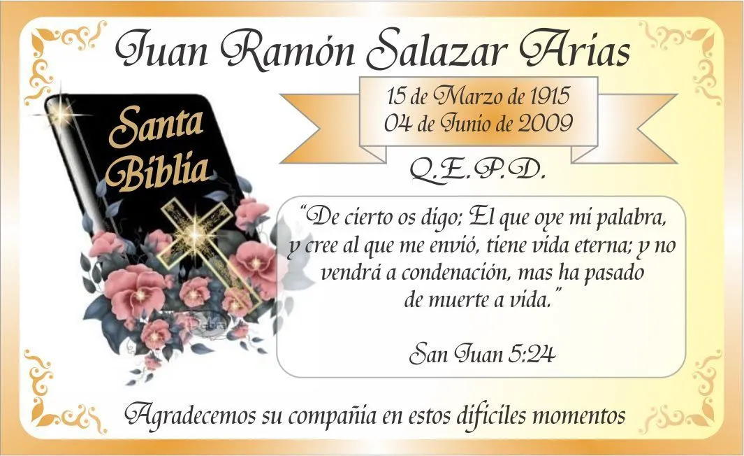 Diseños y/o Modelos de Tarjetas de Condolencia, Agradecimiento y/o ... Diseños y/o Modelos de Tarjetas de Condolencia, Agradecimiento y/o ...