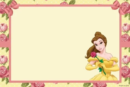 Tarjetas de Bella y Bestia para imprimir gratis | Princesas Disney