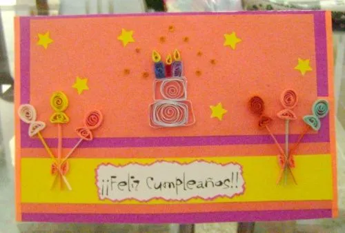 Imagen tarjeta de cumpleaños con apliques de filigrana - grupos ...